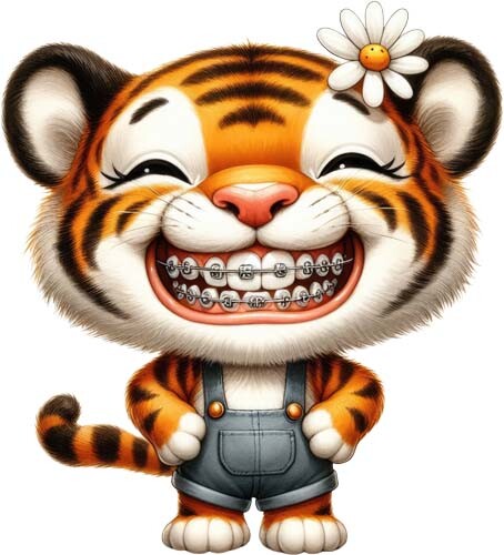 Colourful funny tiger brace - colourful,