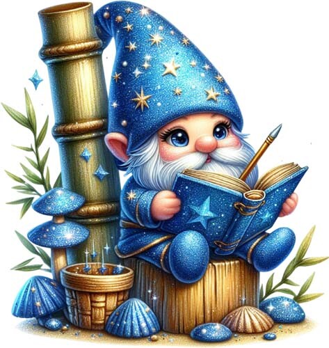 Colourful magic blue - colourful, gnome
