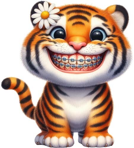 Colourful funny tiger brace - funny,