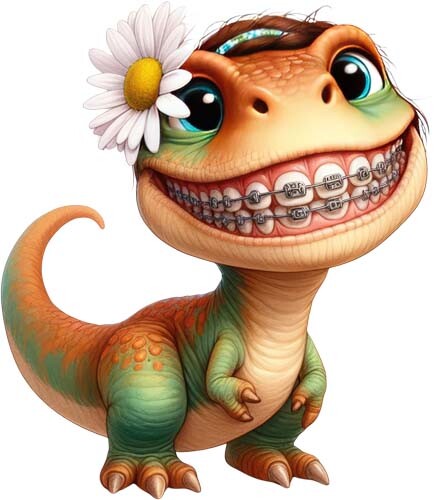 Colour funny dinosaur brace - colour,