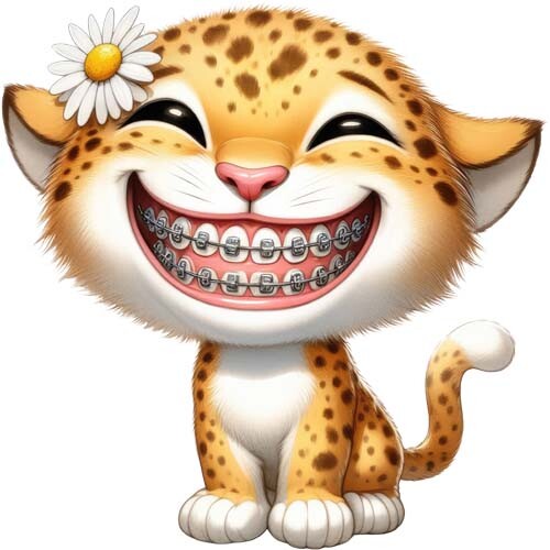 Colour funny cheetah braces - funny,