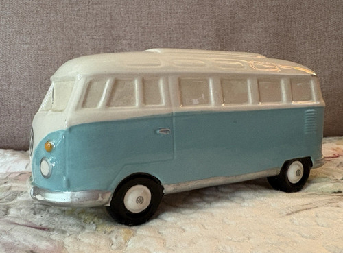 Ceramic blue camper van - camper,