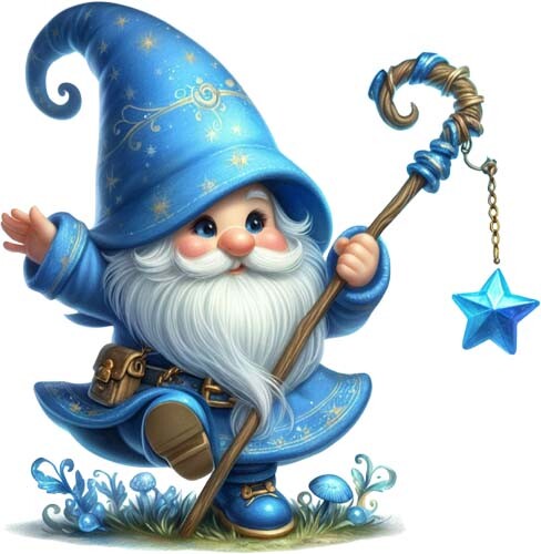 Colourful magic blue - colourful, gnome