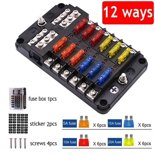 12way 12v 24v blade fuse - 12v,
