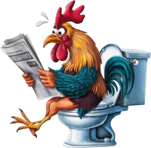 Colourful funny hen - colourful,