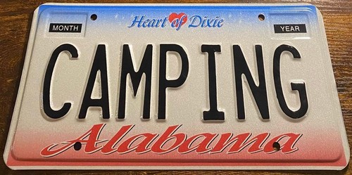 Camping vanity license plate - camping,