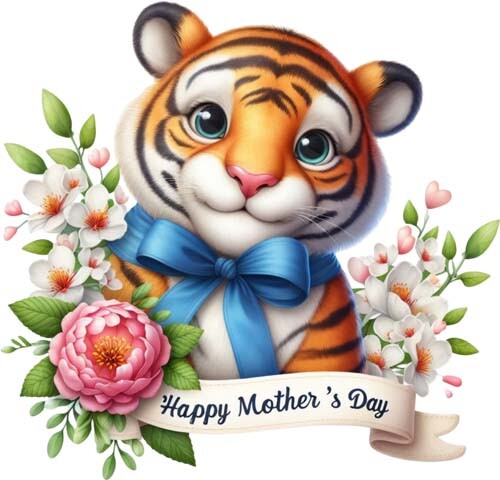 Colour mother day tiger - colour, wall