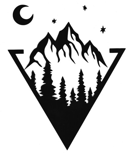 Mountains moon and stars - and,