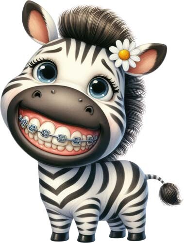 Colour funny daisy braces - funny,
