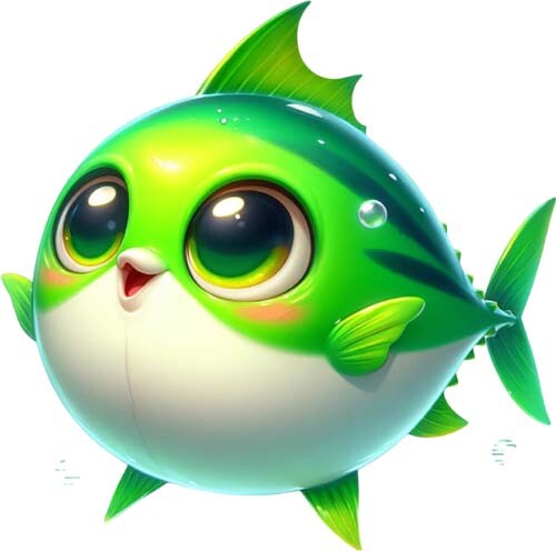 Colourful green tuna - colourful,