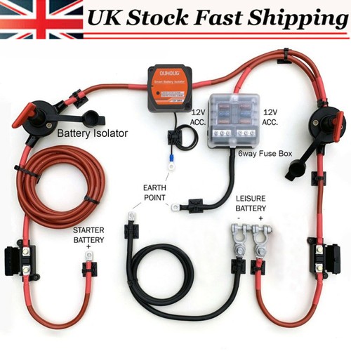 Battery split charge relay kit - battery,