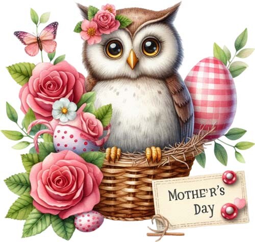 Colourful mother day - colourful, owl