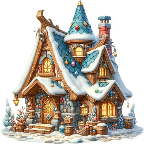 Christmas garden gnome house - christmas,