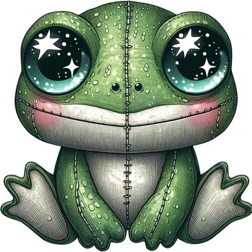 Colourful stuffed baby frog - stuffed,