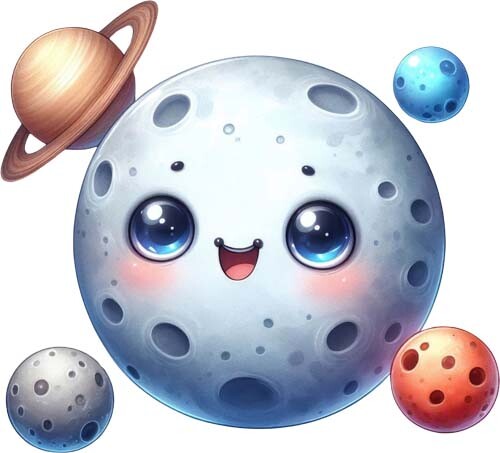 Colourful astronaut planets - astronaut,