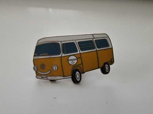 Retro camper van - retro, enamel