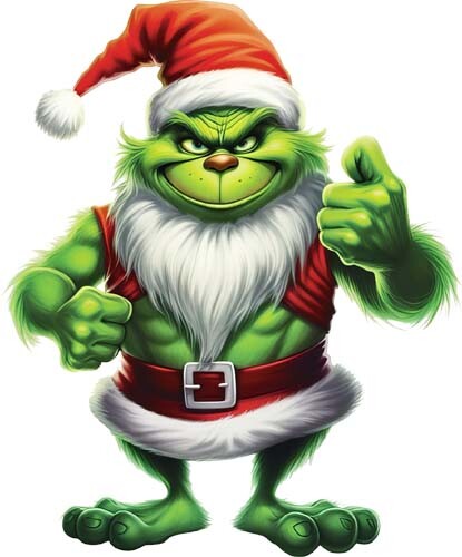 Green christmas santa grinch - santa,