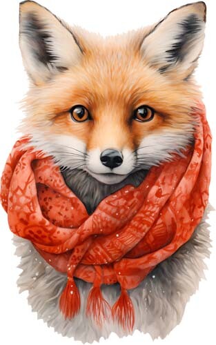 Colourful woodland fox wall - fox,