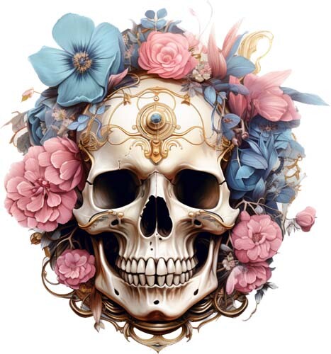 Colourful halloween floral - colourful,