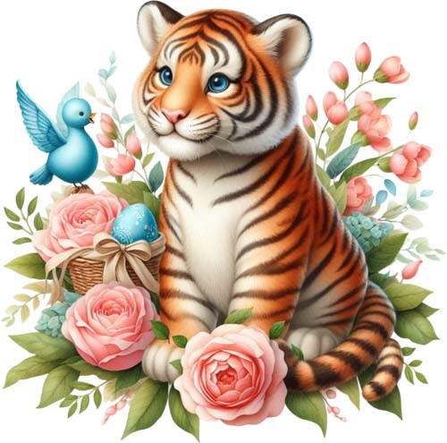 Colourful rose tiger bird - colourful,