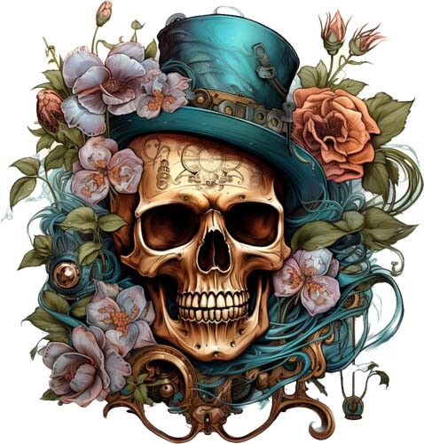 Colourful halloween floral - colourful,