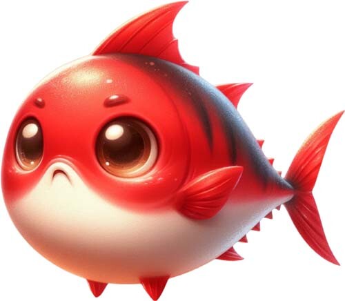 Colourful red tuna cartoon - tuna,