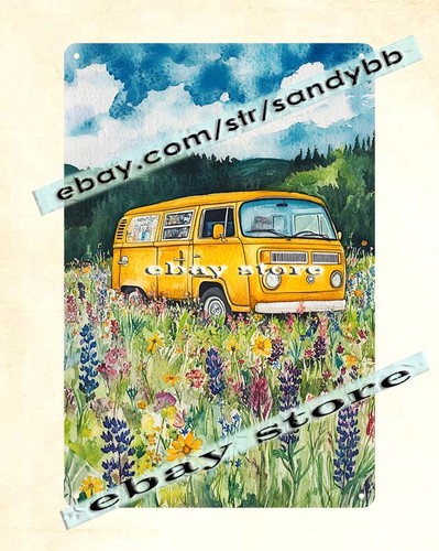 Retro camper metal - , sign