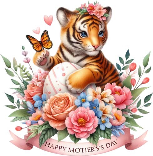 Colour mother day tiger - day,